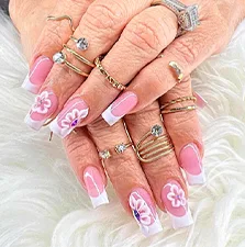 pink nail art