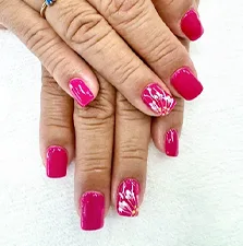 pink nail polish art